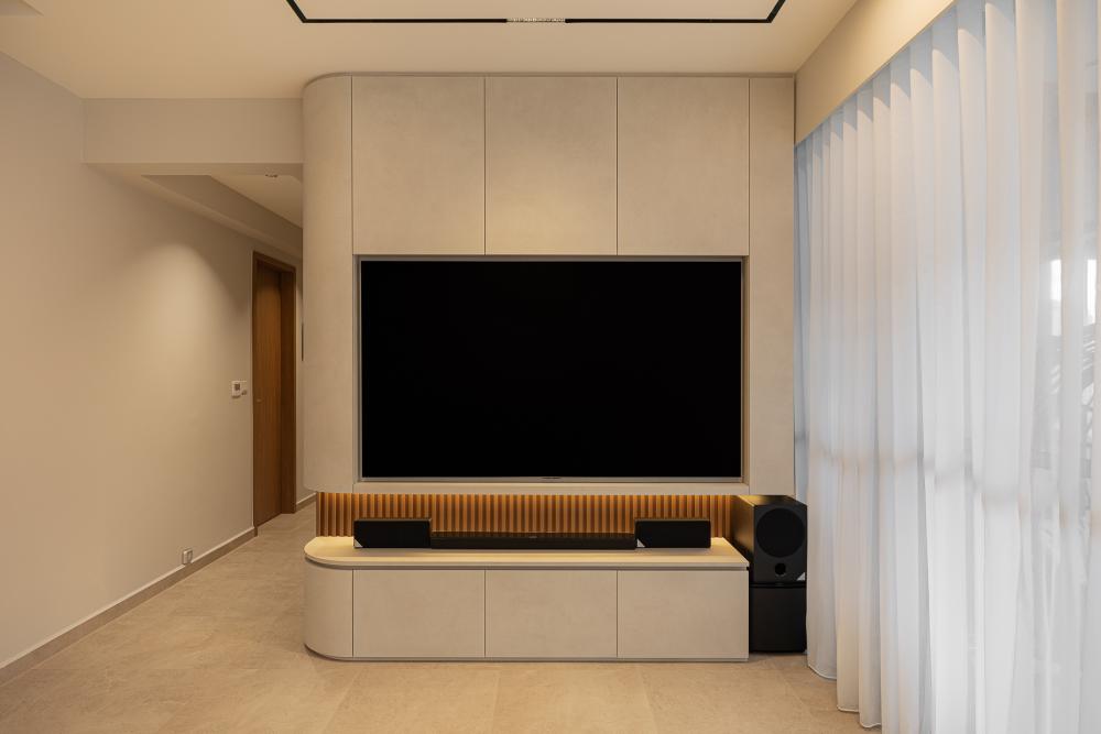 Modern Living Room with TV and Storage Cabinets