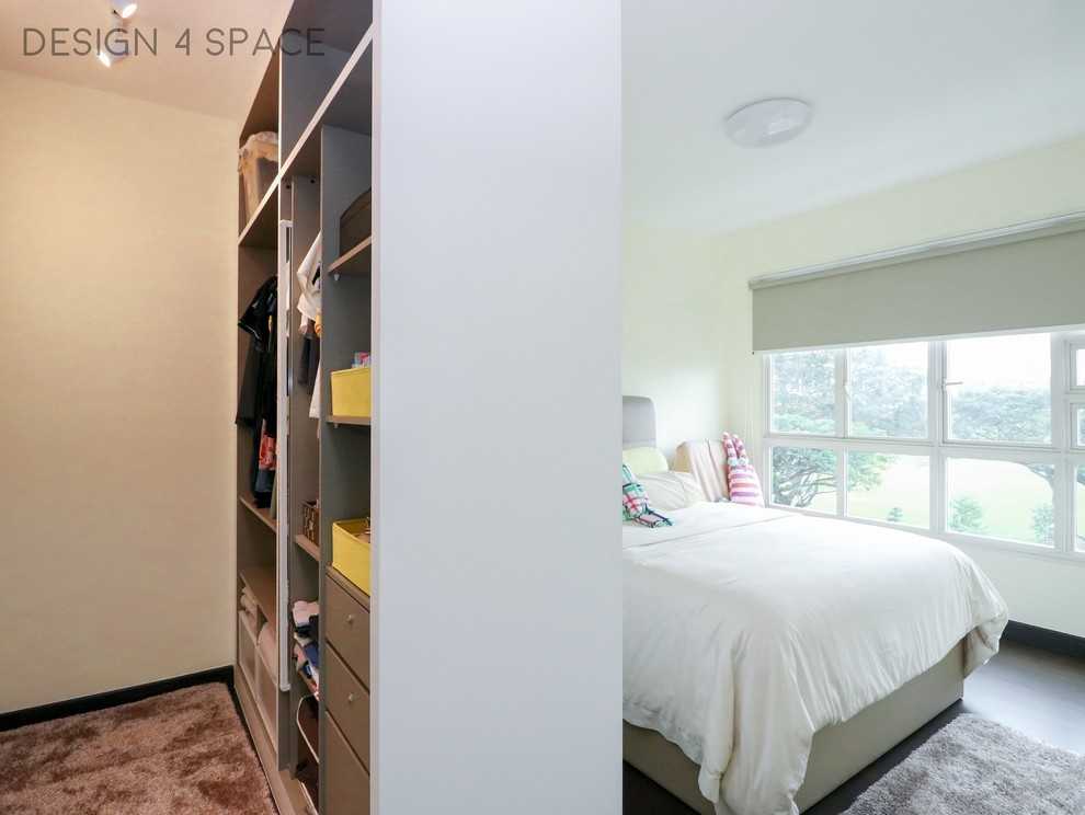 Modern Bedroom with Vinyl Flooring and Homogeneous Tiles