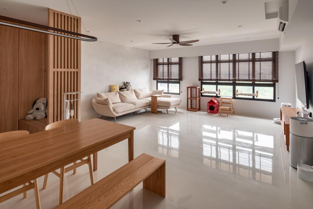 Minimalist Living Room with Settee and Roller Blinds