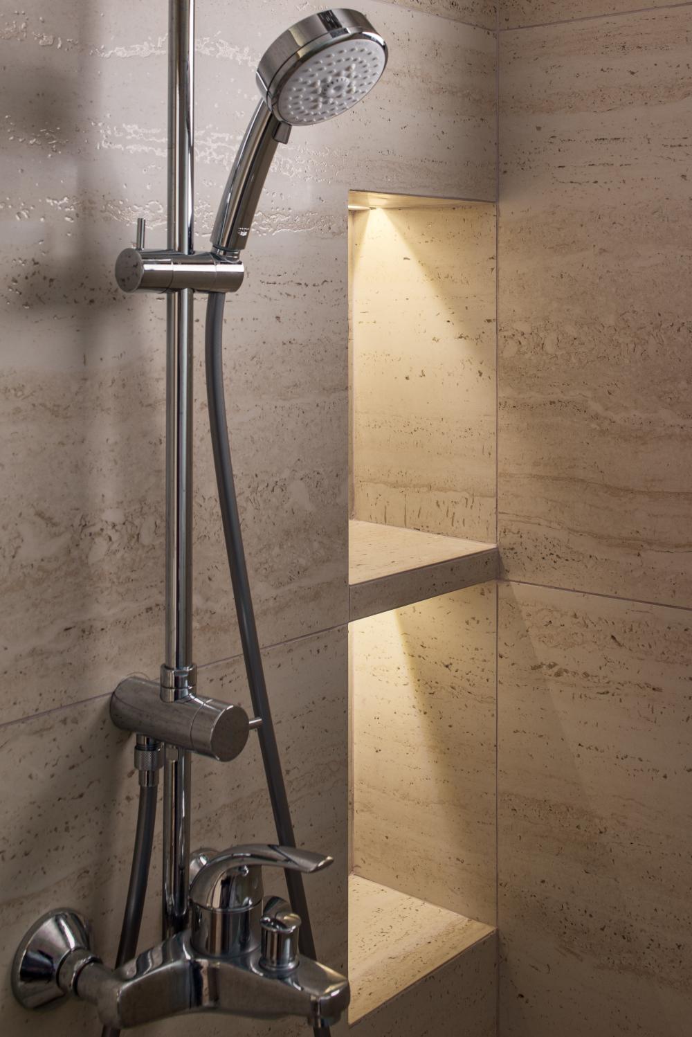 Asian Bathroom with Homogeneous Tiles and Bathroom Accessories