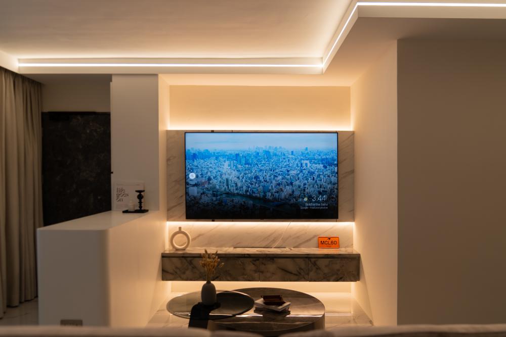 Modern Living Room with TV Console and Sofa