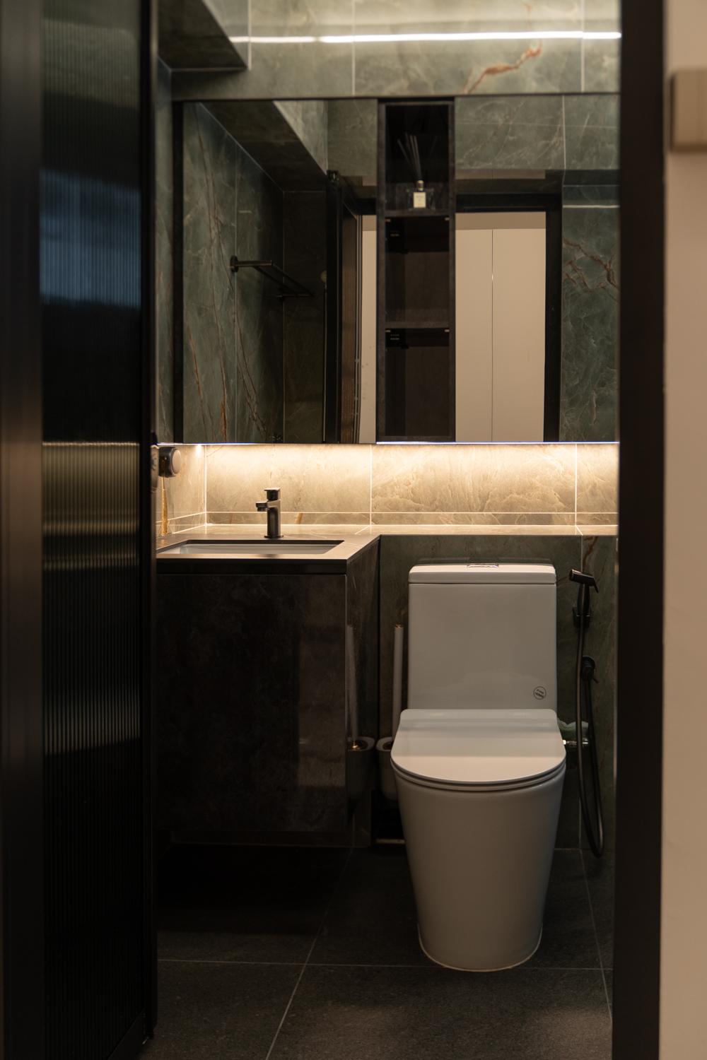 Modern Bathroom with Shower Screen and Bathroom Sinks