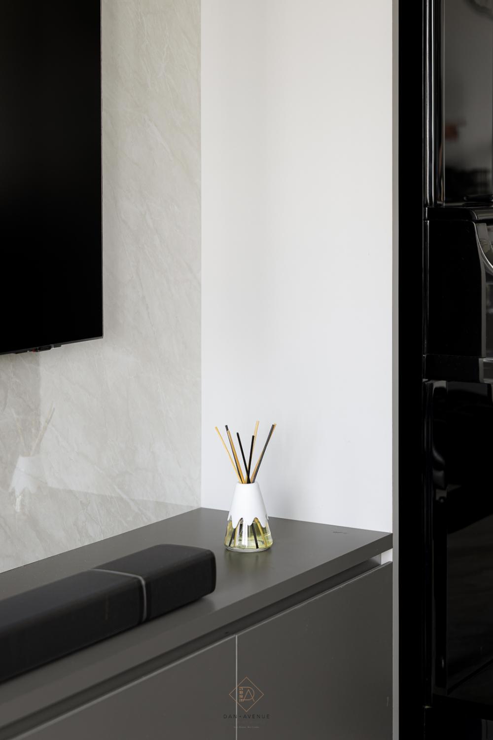 Modern Living Room with TV Console and Feature Wall