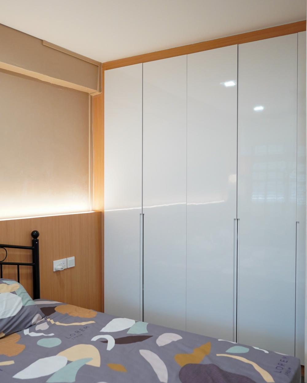 Scandinavian Kids Room with Cove Lighting and Wardrobe