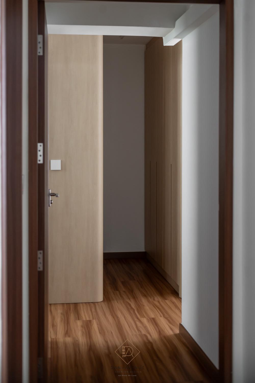 Transitional Bedroom with Vinyl Flooring and Wardrobe