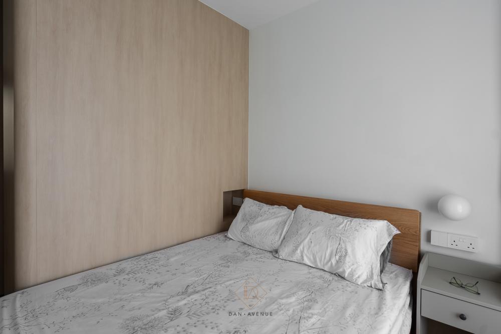 Transitional Bedroom with Wardrobe and Bedside Table