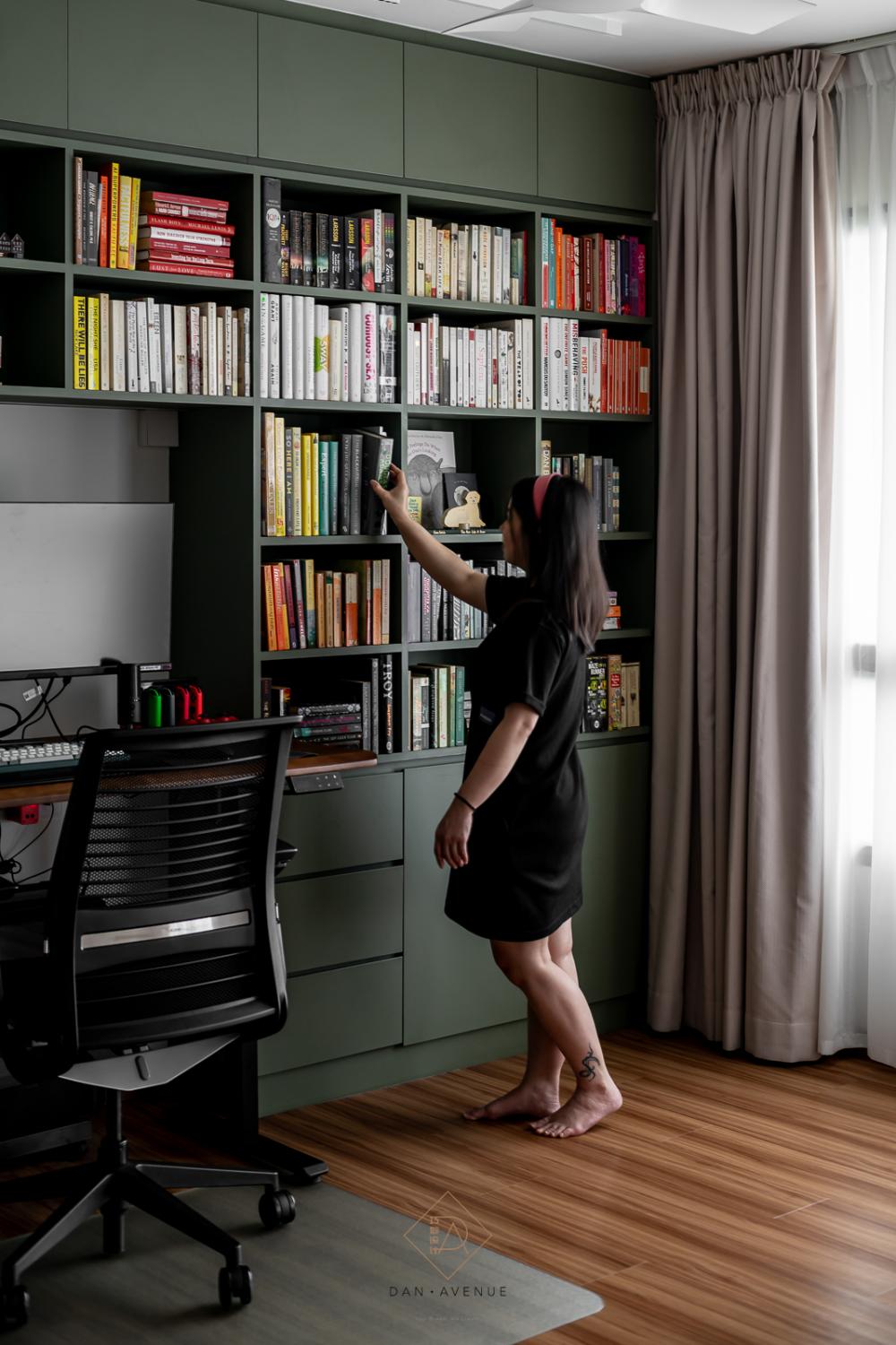 Transitional Study with Bookshelf and Desk