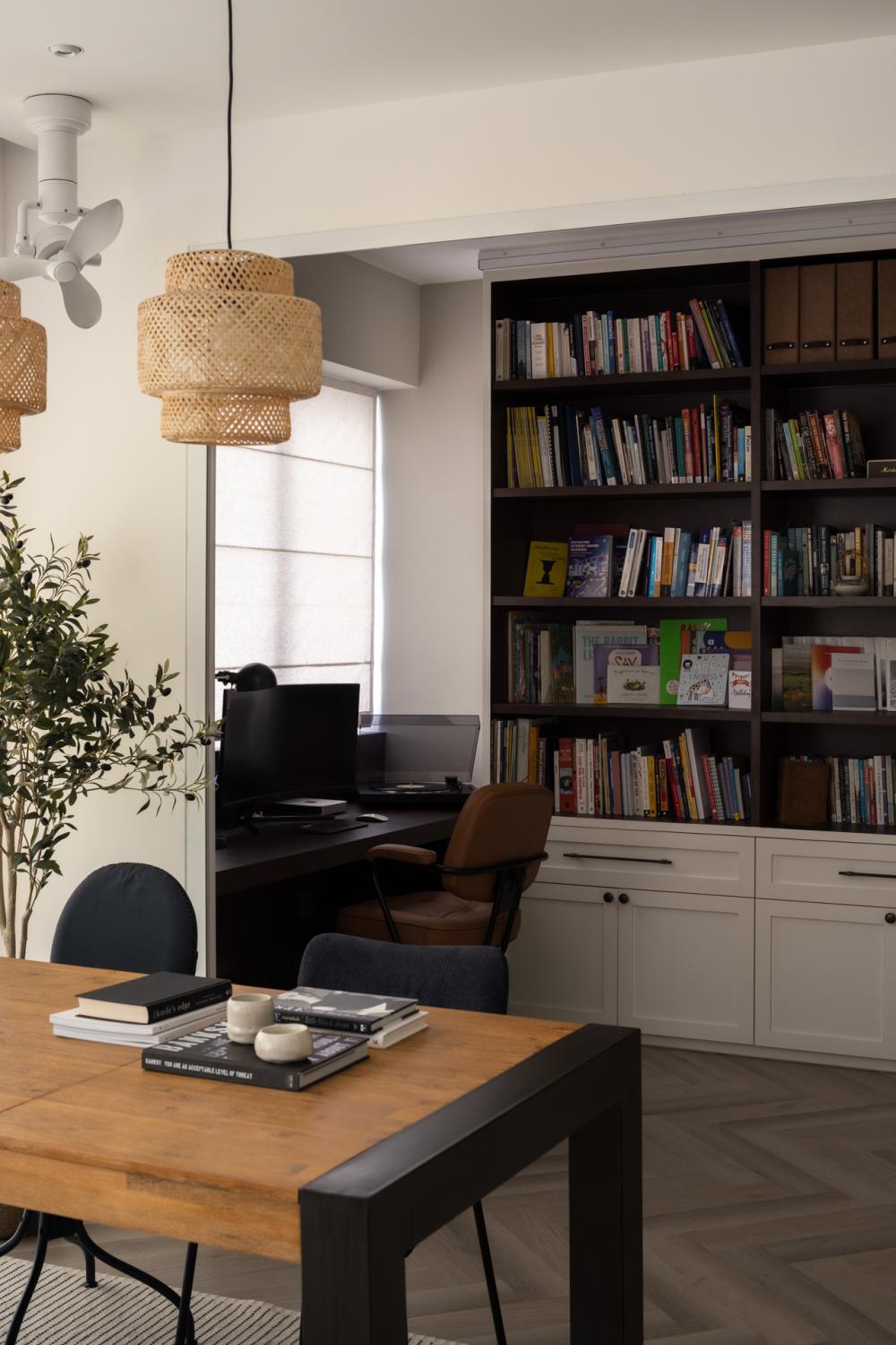 Modern Study with Bookshelf and Bookcases