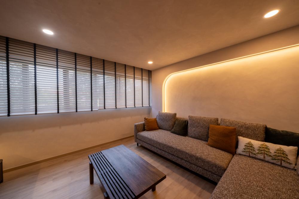 Contemporary Living Room with TV Console and Coffee Table