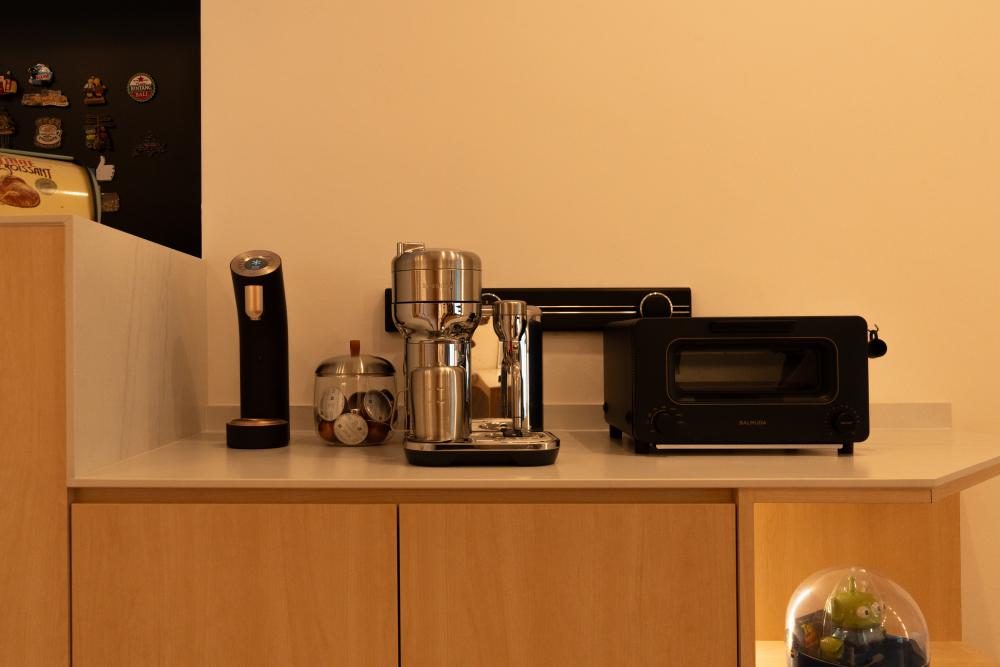 Scandinavian Kitchen with Countertop and Cupboard