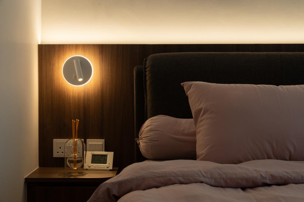 Scandinavian Bedroom with Queen Bed and Bed