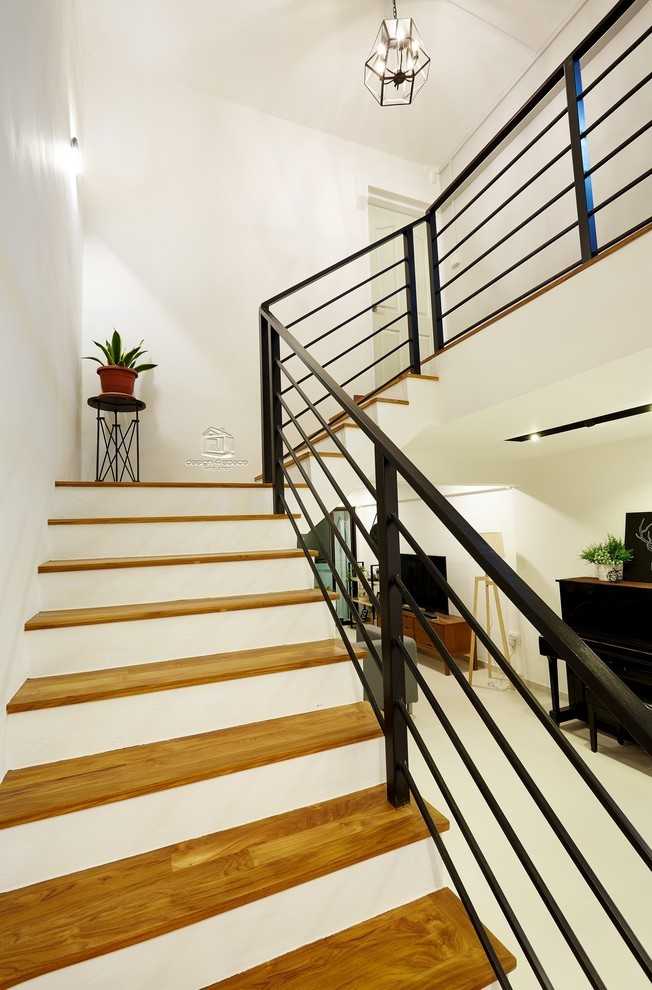 Modern Foyer with Artwork and Console Table