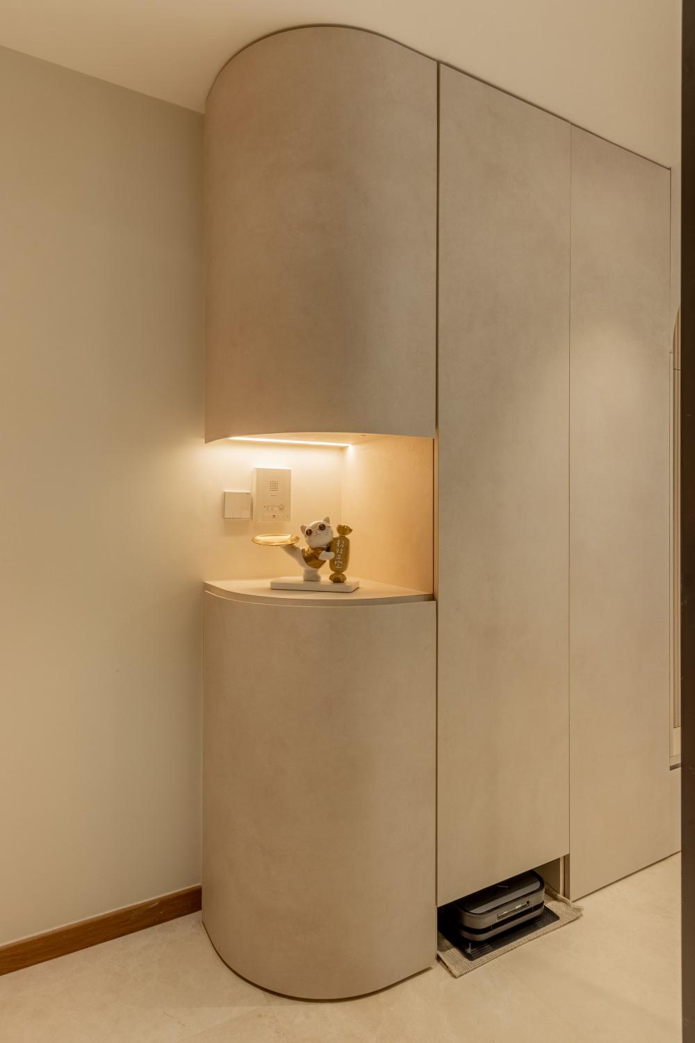 Modern Entryway with Storage Cabinets and Display Cabinets