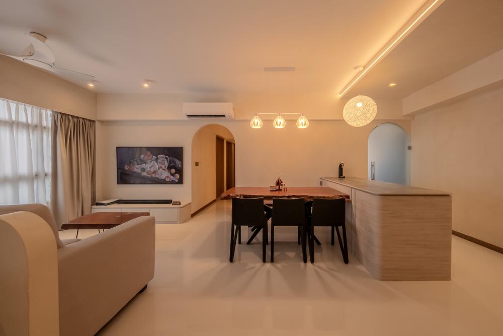 Scandinavian Living Room with TV Console and Sofa