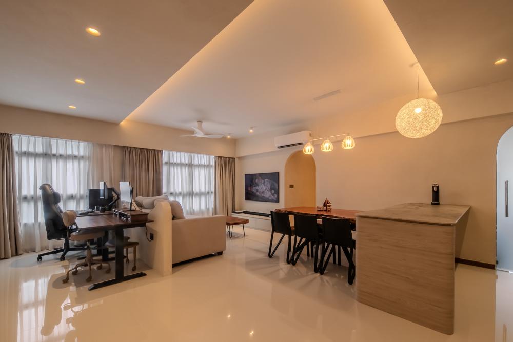 Scandinavian Living Room with TV Console and Sofa