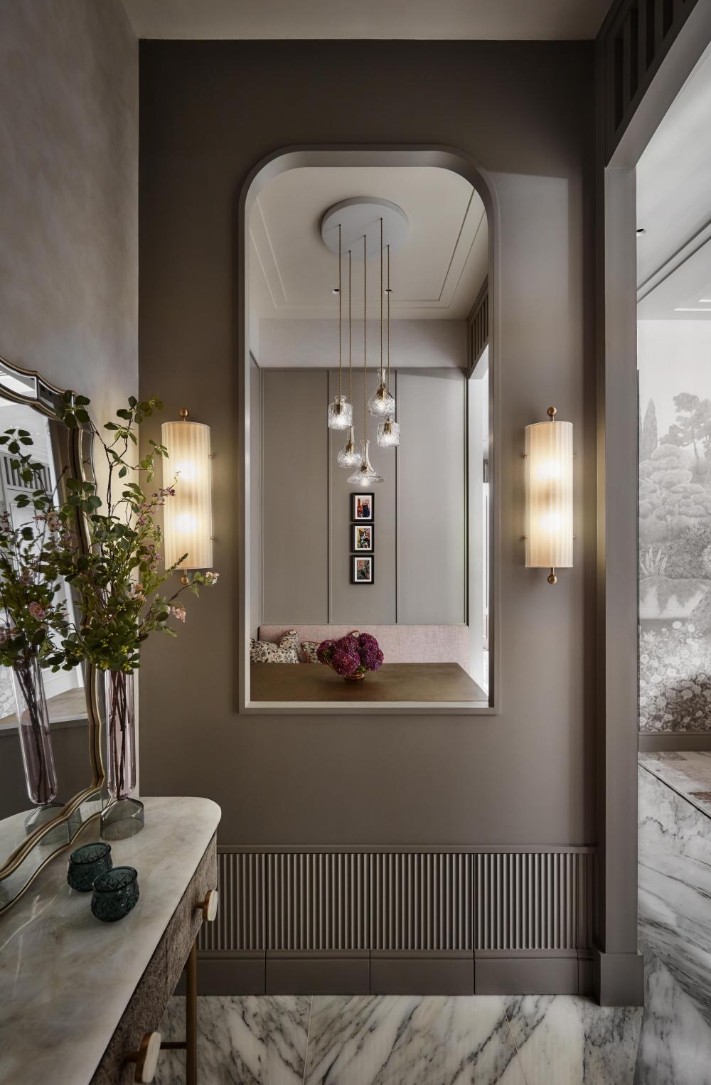Modern Foyer with Artwork and Console Table