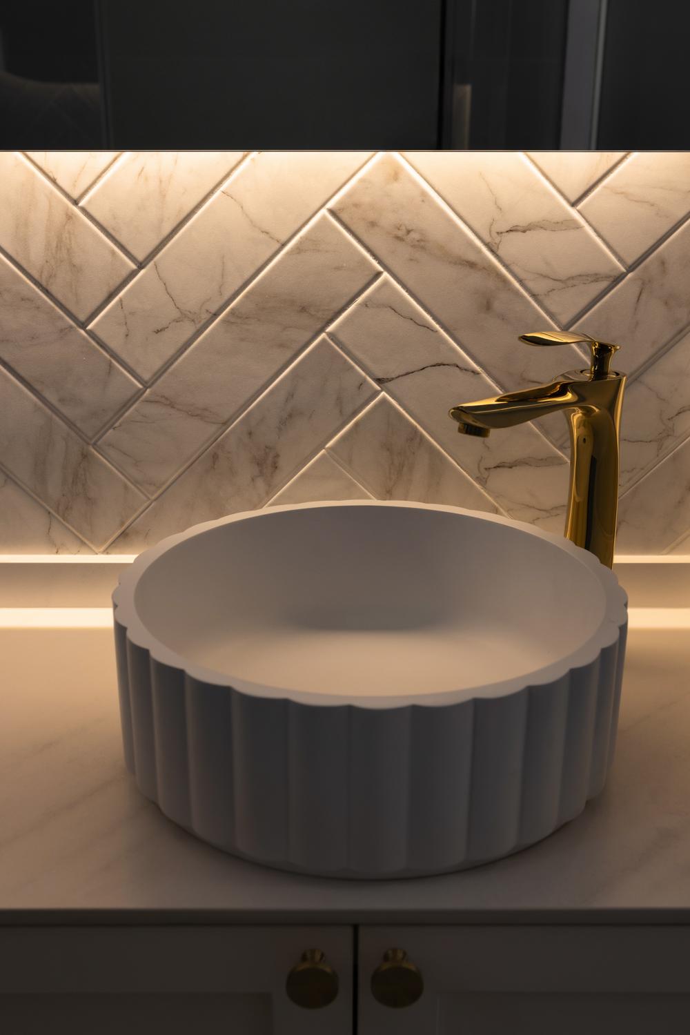 Minimalist Bathroom with Mirror and Bathroom Mirrors