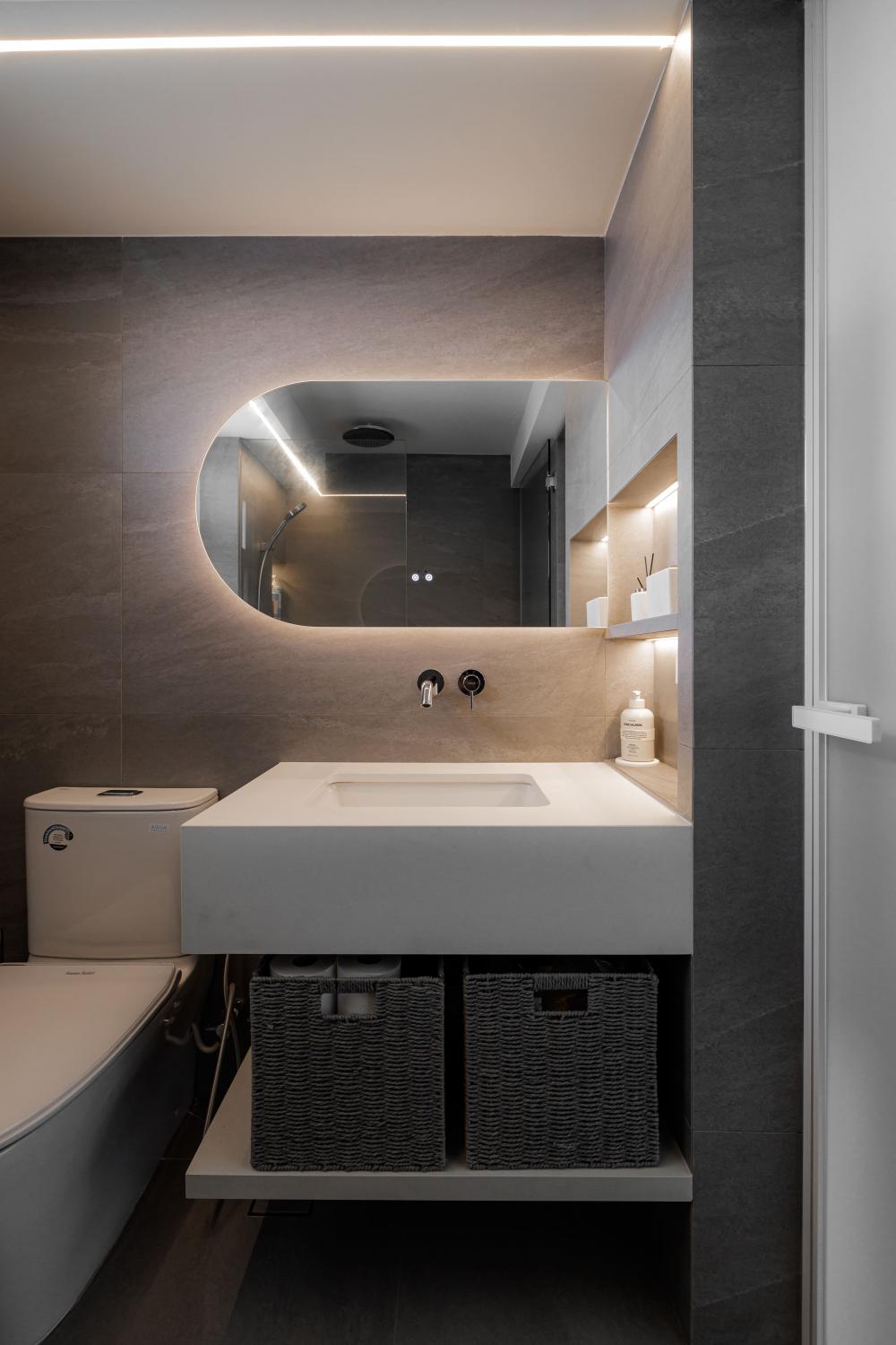 Modern Bathroom with Mirror and Bathroom Mirrors