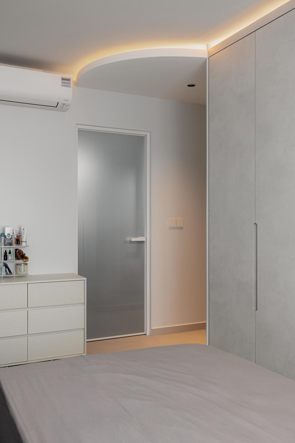 Modern Bedroom with Cove Lighting and Wardrobe