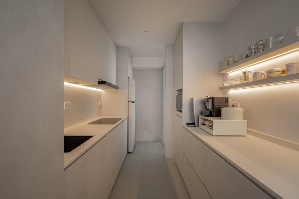 Modern Kitchen with Countertop and Kitchen Island