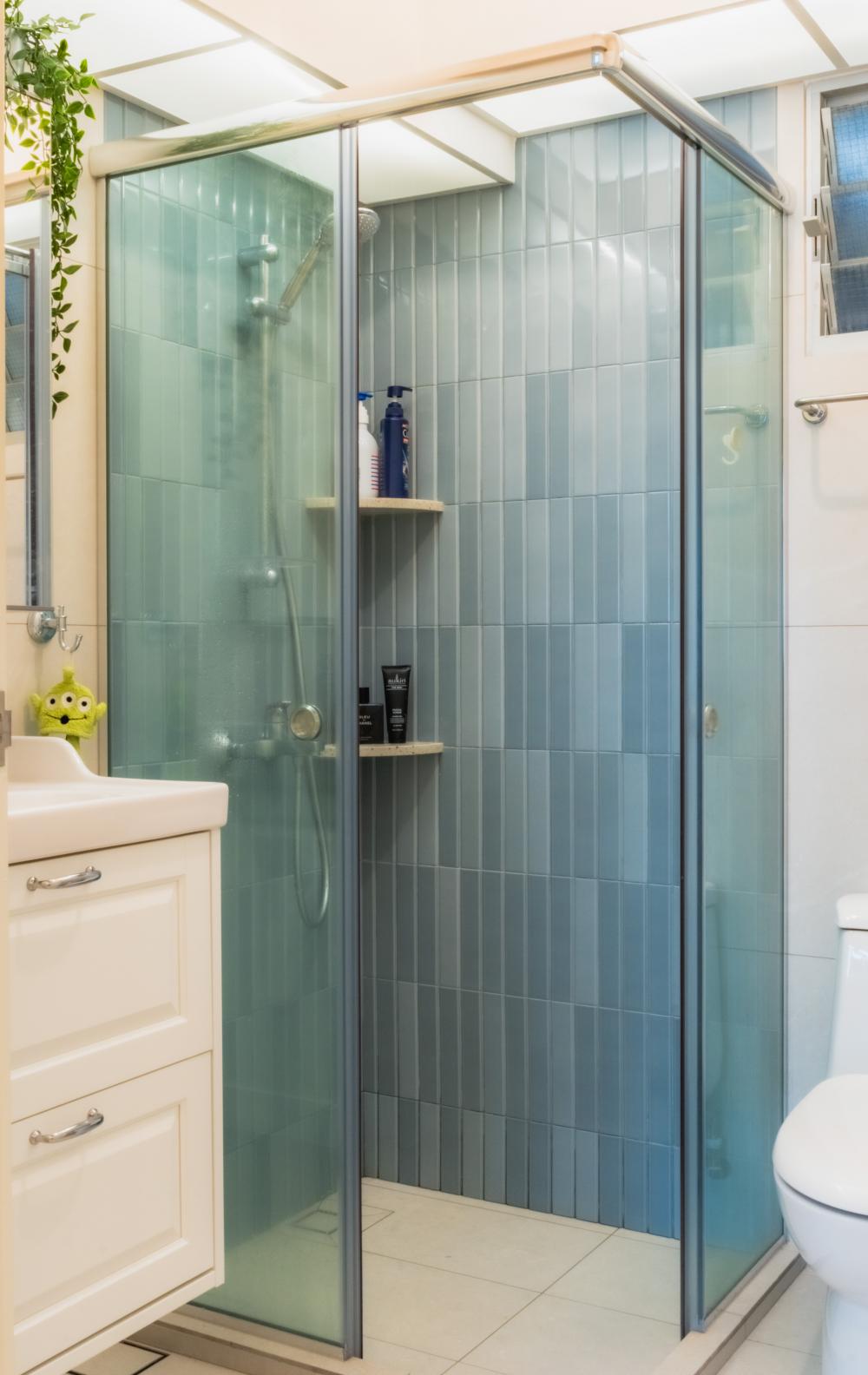 Minimalist Bathroom with Bathroom Accessories and Showers