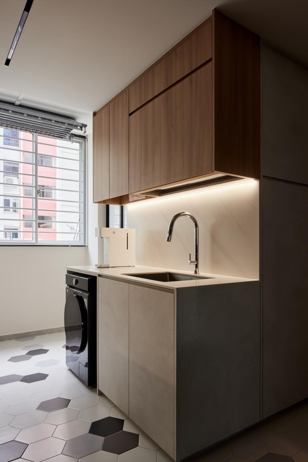 Modern Kitchen with Countertop and Kitchen Accessories