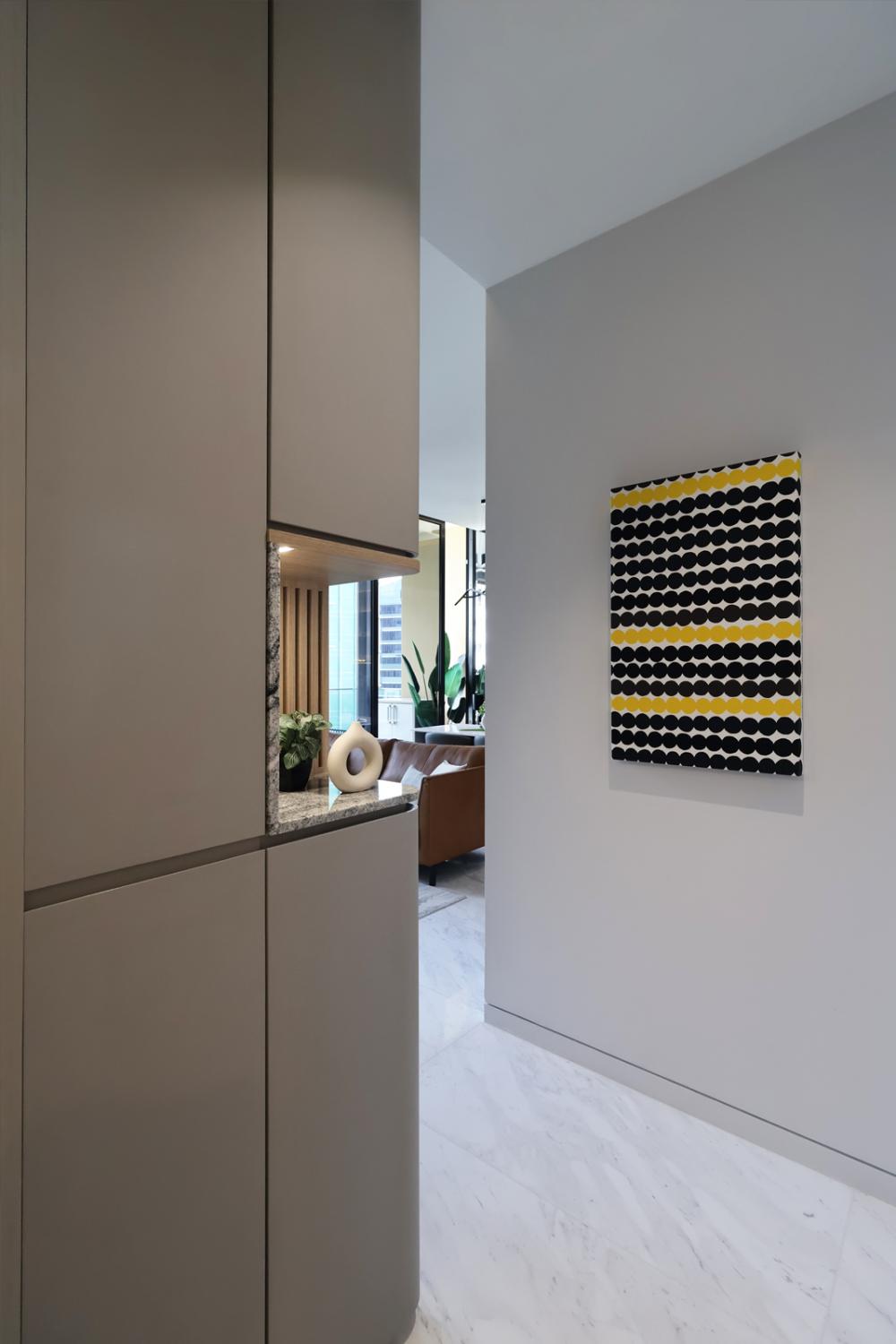 Contemporary Entryway with Small Storage and Shoe Cabinets