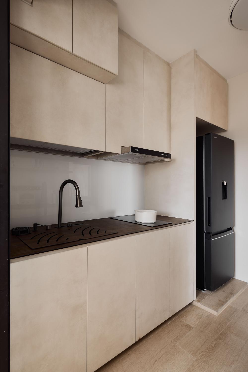 Minimalist Kitchen with Countertop and Kitchen Accessories