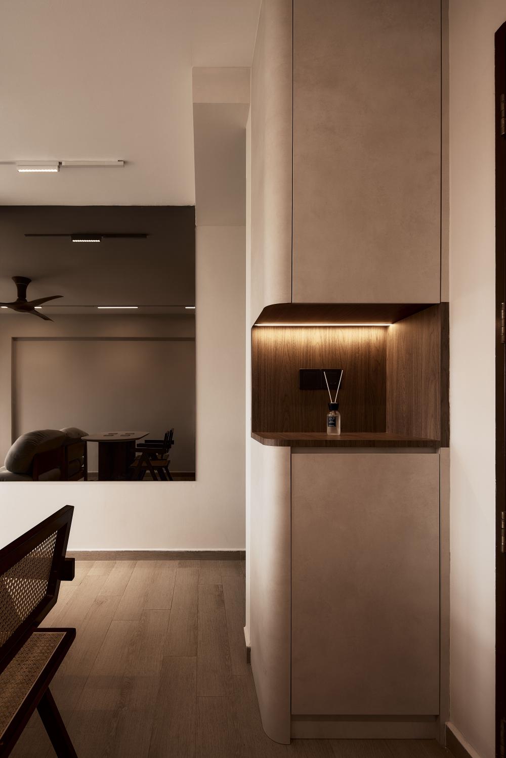 Minimalist Entryway with Mirror and Shoe Rack