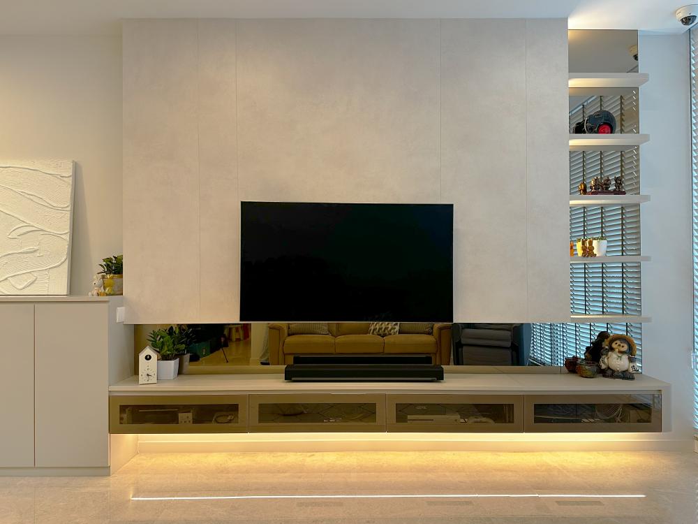 Modern Living Room with TV Console and TV
