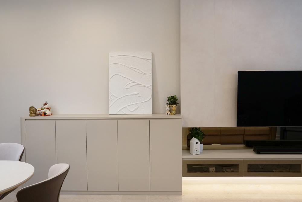 Modern Living Room with TV and Lighting