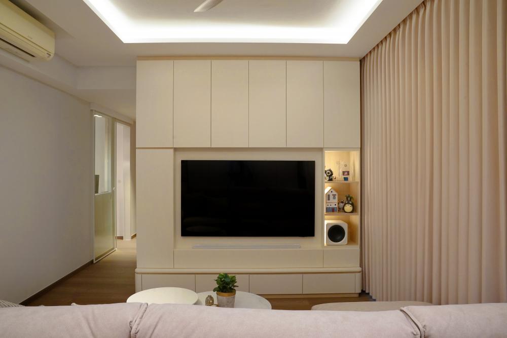 Modern Living Room with TV Console and TV