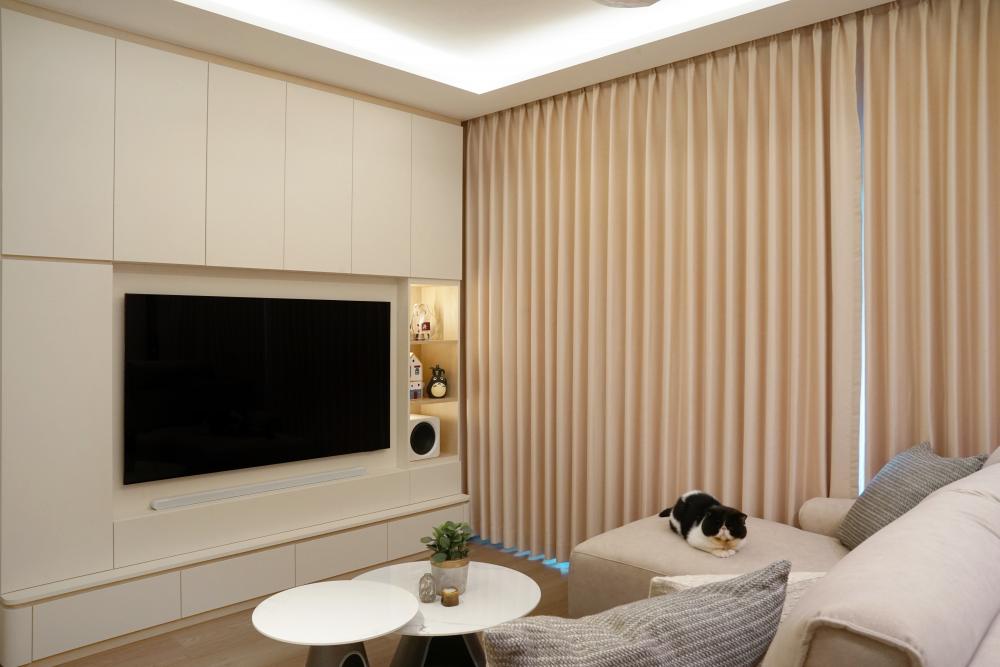 Modern Living Room with TV Console and Sofa