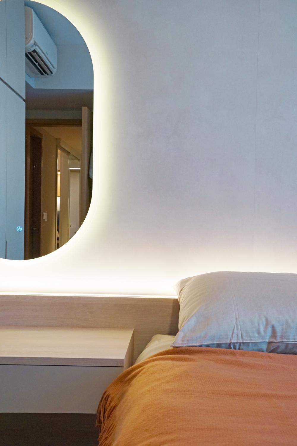 Modern Bedroom with Bed and Lighting