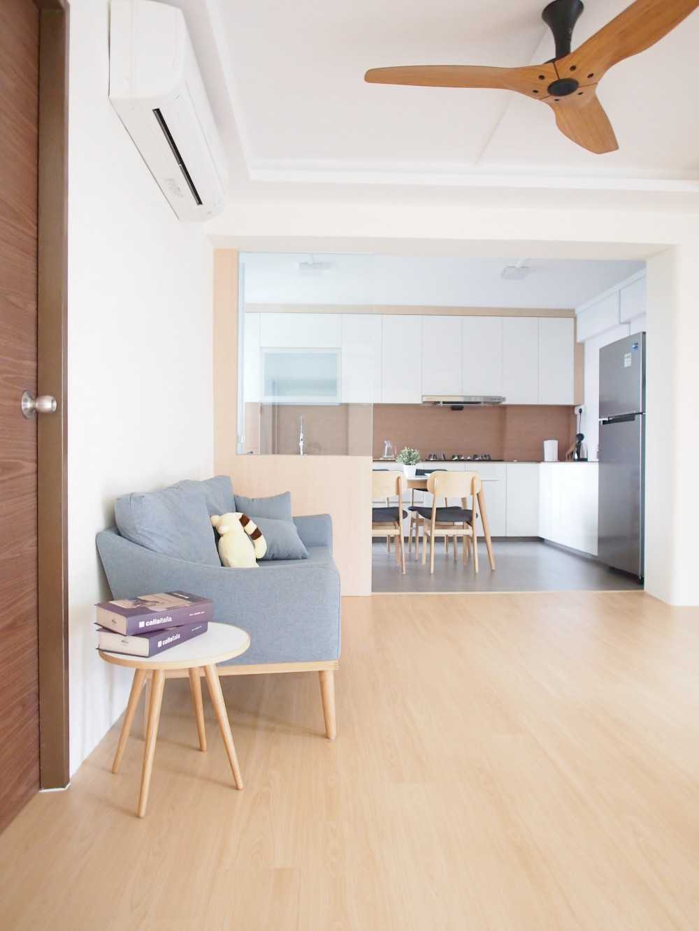 Scandinavian Living Room with Cove Lighting and Coffee Table
