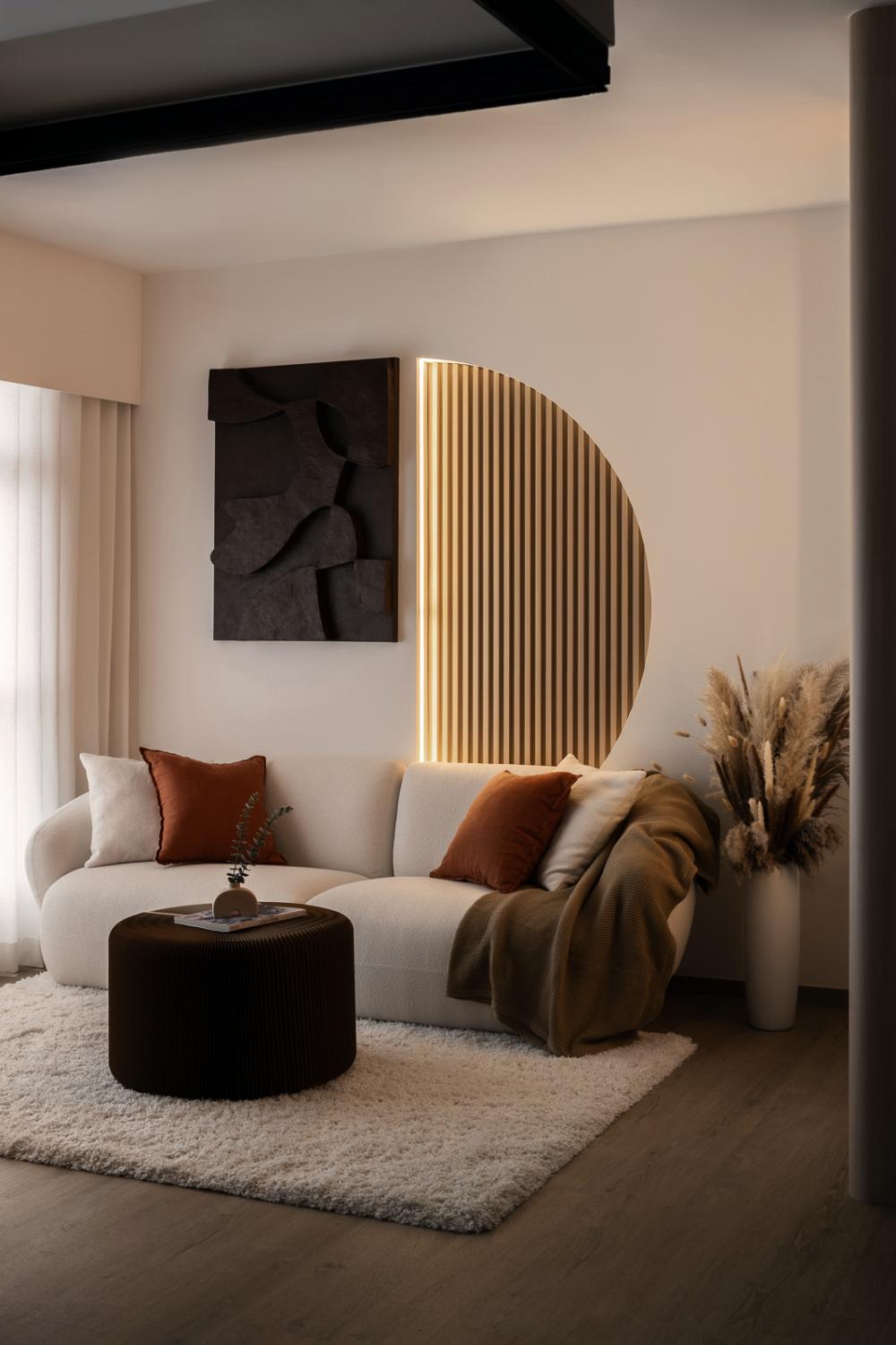 Scandinavian Living Room with Vinyl Flooring and Wood Flooring