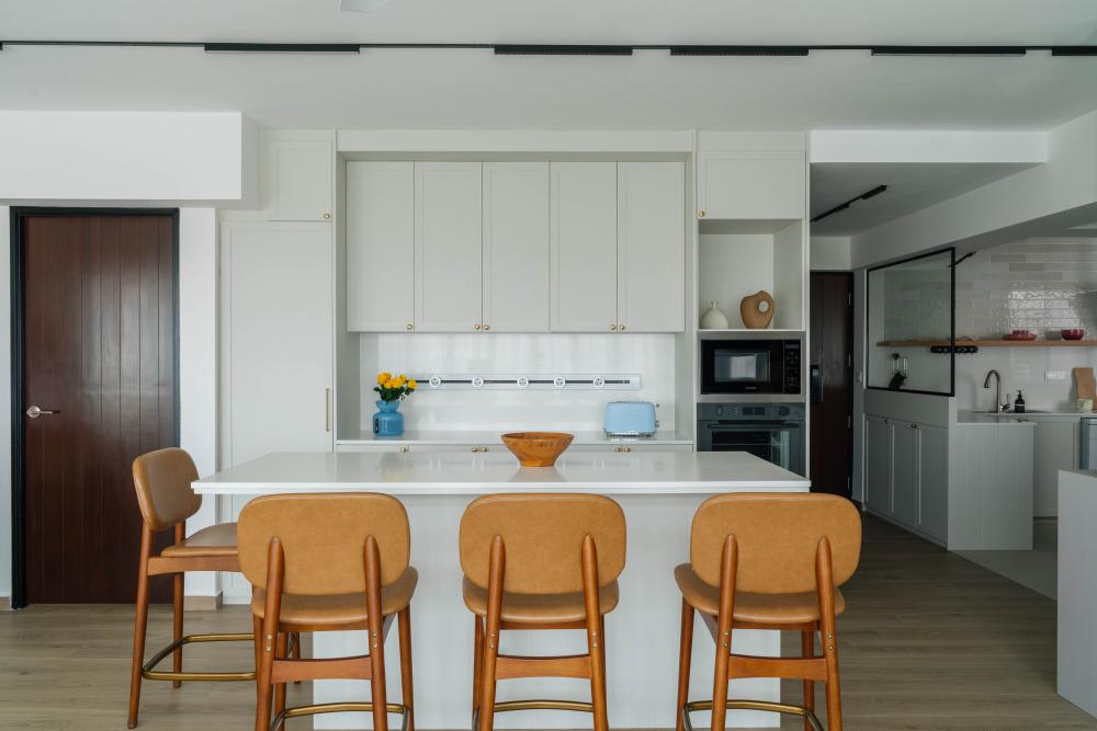 Scandinavian Kitchen with Kitchen Island and Cupboard