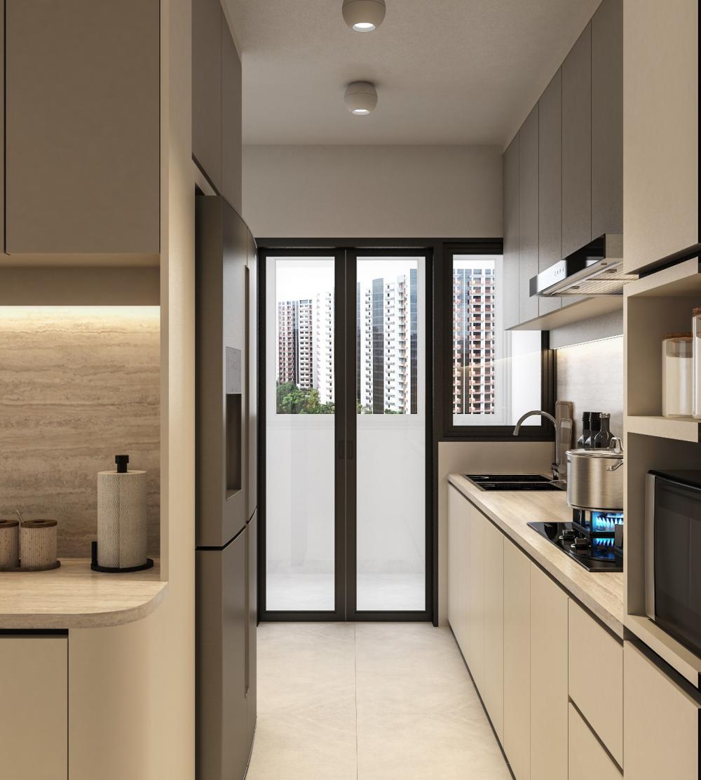 Modern Kitchen with Open Kitchen and Kitchen Tap