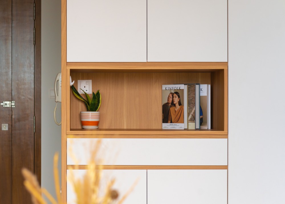 Contemporary Foyer with Artwork and Console Table
