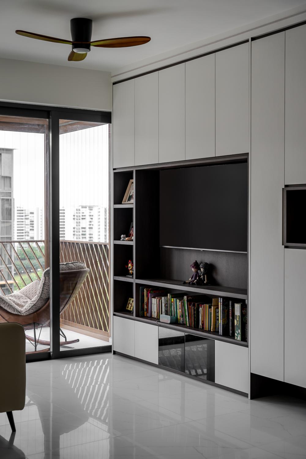 Modern Living Room with TV Console and TV