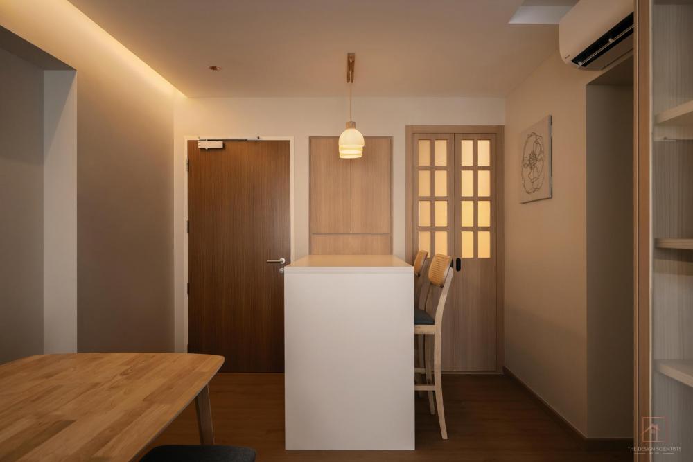 Asian Entryway with Console Table and Small Storage