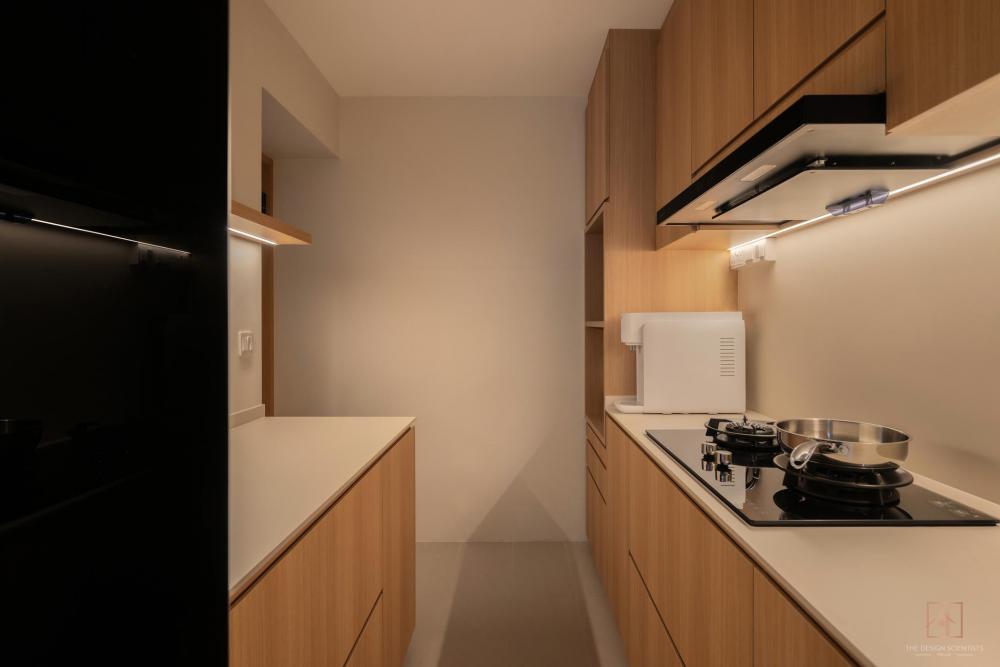 Asian Kitchen with Countertop and Kitchen Backsplash