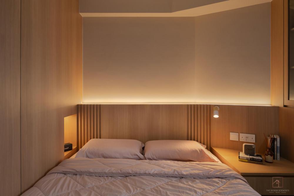 Asian Bedroom with Cove Lighting and Wardrobe