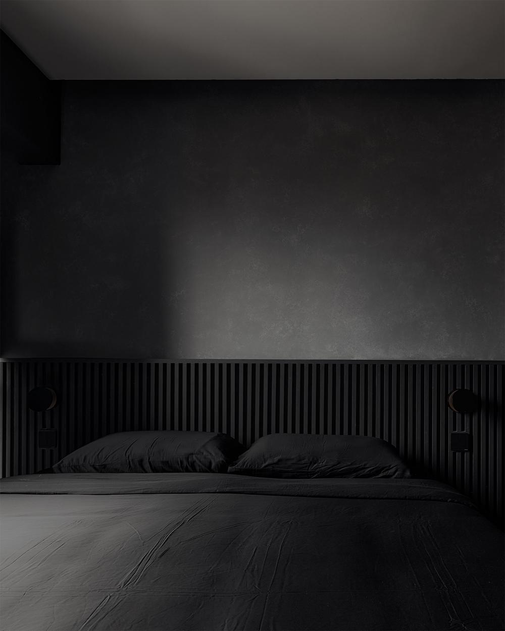 Contemporary Bedroom with Platform Bed and Vinyl Flooring