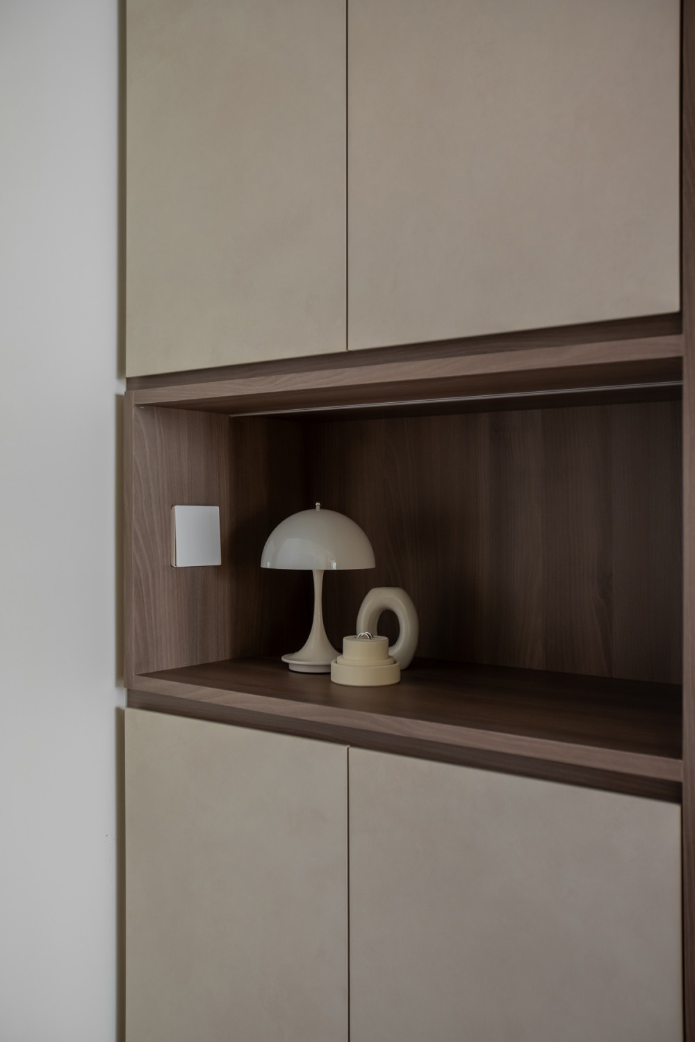 Scandinavian Entryway with Small Storage and Shelving Units