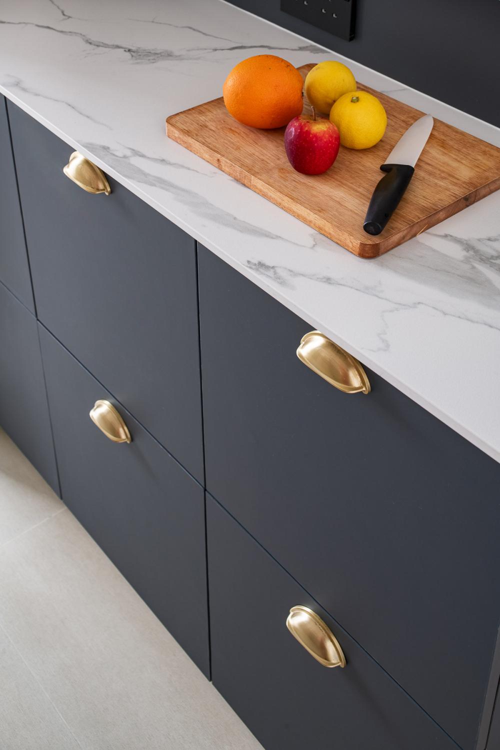 Country Kitchen with Countertop and Homogeneous Tiles