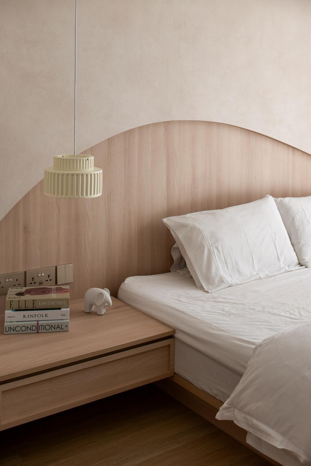 Modern Bedroom with Platform Bed and Bedside Table