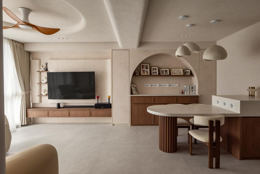 Modern Living Room with TV Console and Feature Wall