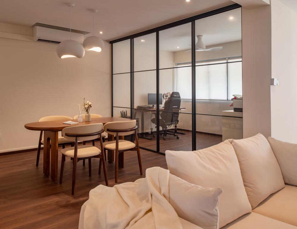 Modern Dining Room with Downlights and Dining Table