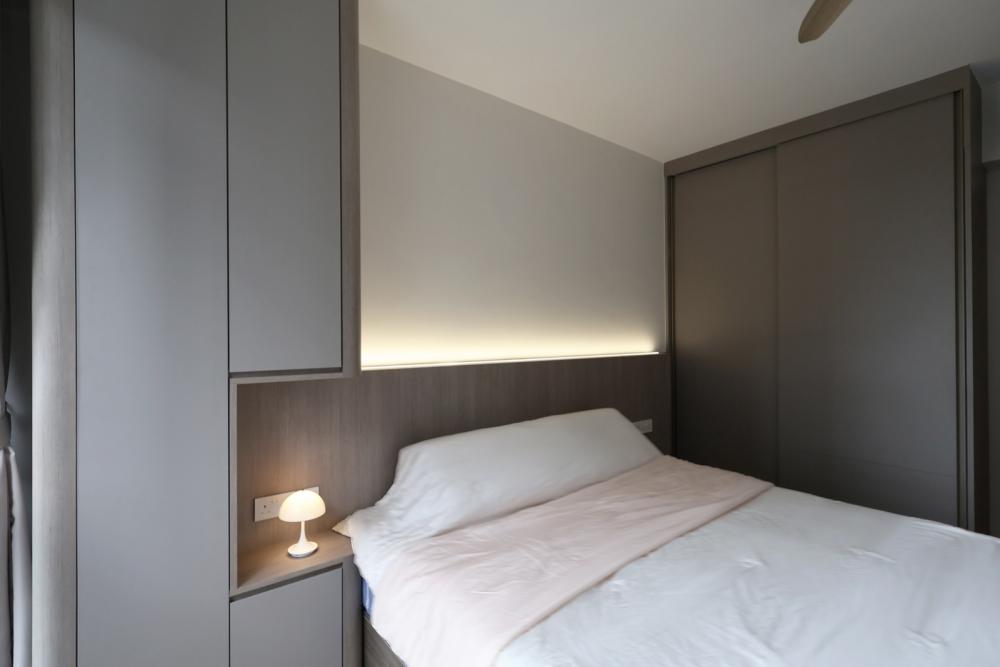 Contemporary Bedroom with Ceiling Light and Wardrobe